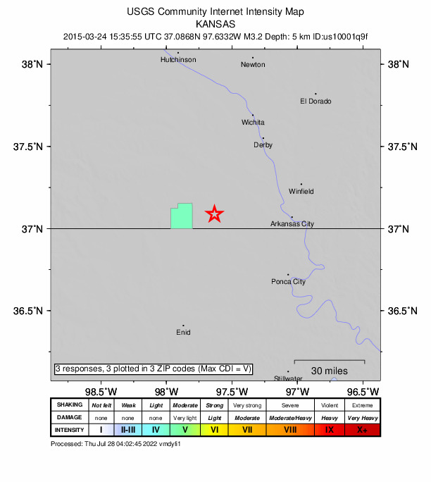 Did You Feel It? map: shaking reported by the public