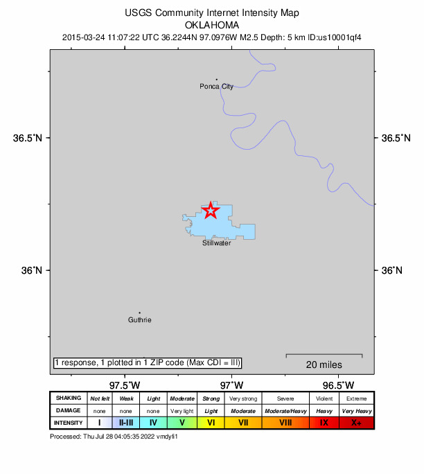 Did You Feel It? map: shaking reported by the public