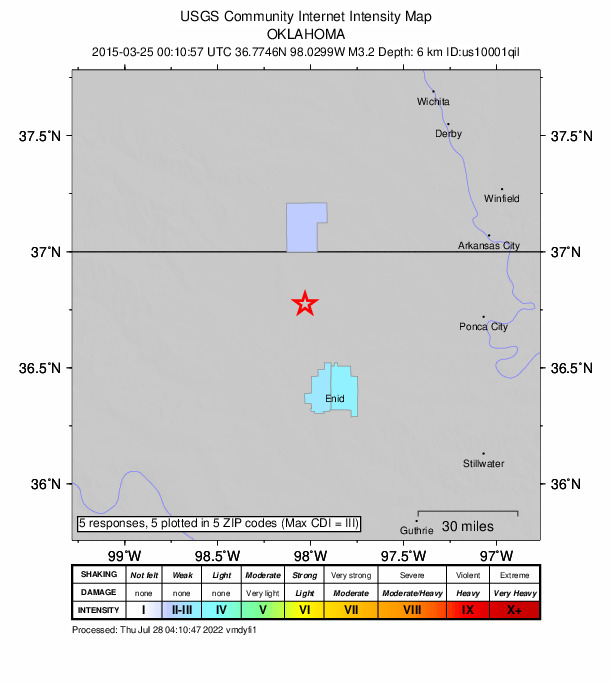 Did You Feel It? map: shaking reported by the public