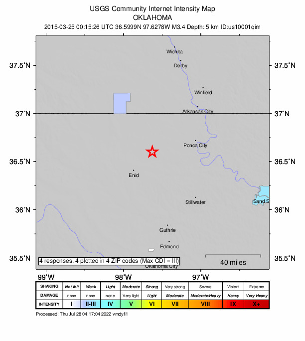 Did You Feel It? map: shaking reported by the public