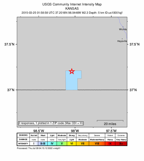 Did You Feel It? map: shaking reported by the public