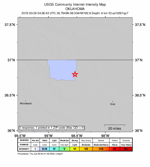 Did You Feel It? map: shaking reported by the public