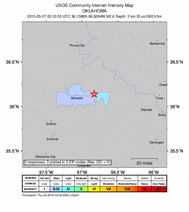 Did You Feel It? map: shaking reported by the public