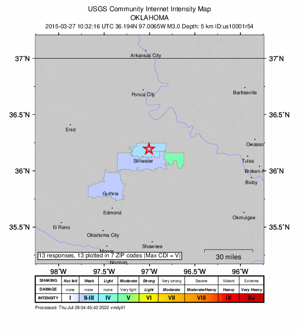 Did You Feel It? map: shaking reported by the public