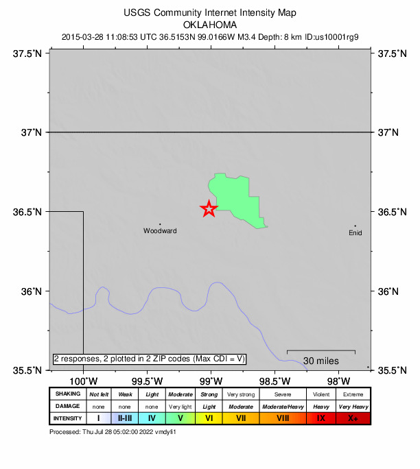 Did You Feel It? map: shaking reported by the public