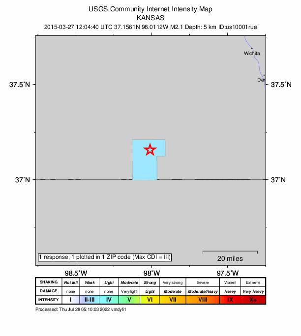 Did You Feel It? map: shaking reported by the public