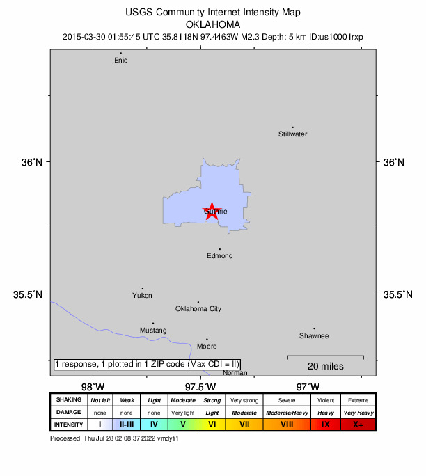 Did You Feel It? map: shaking reported by the public