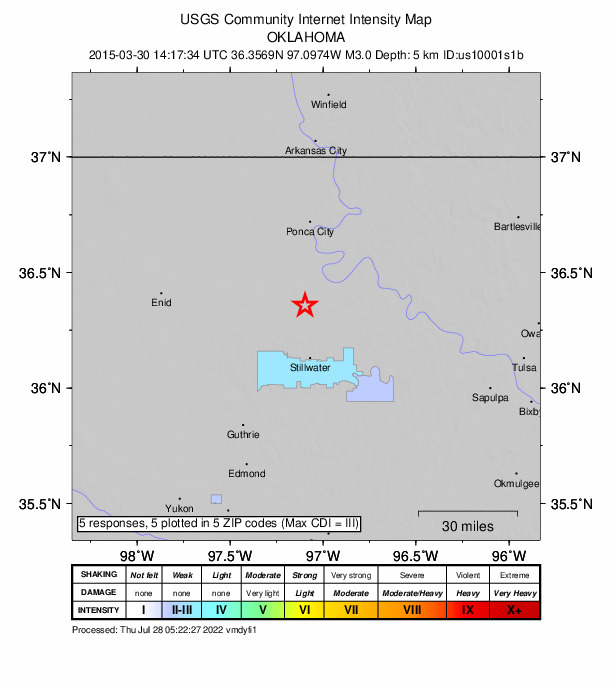 Did You Feel It? map: shaking reported by the public