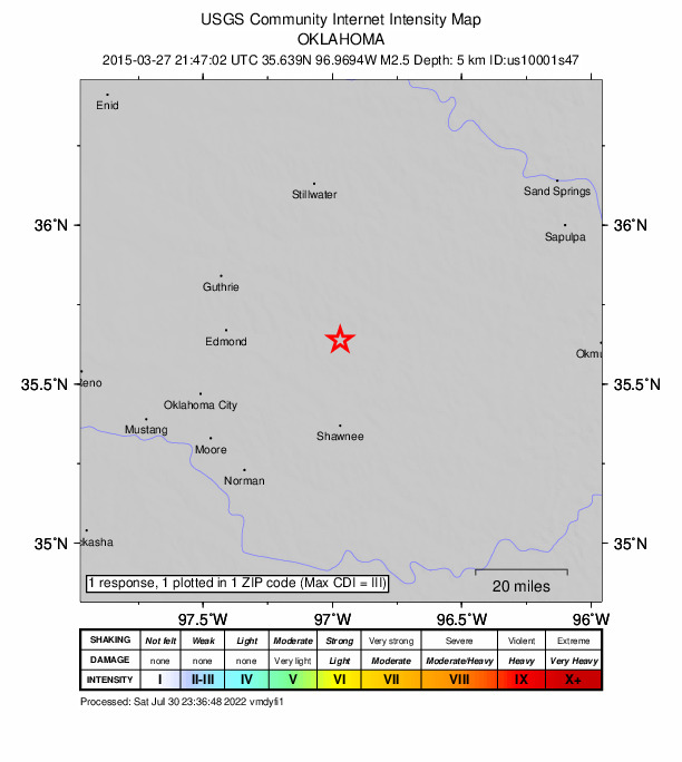 Did You Feel It? map: shaking reported by the public