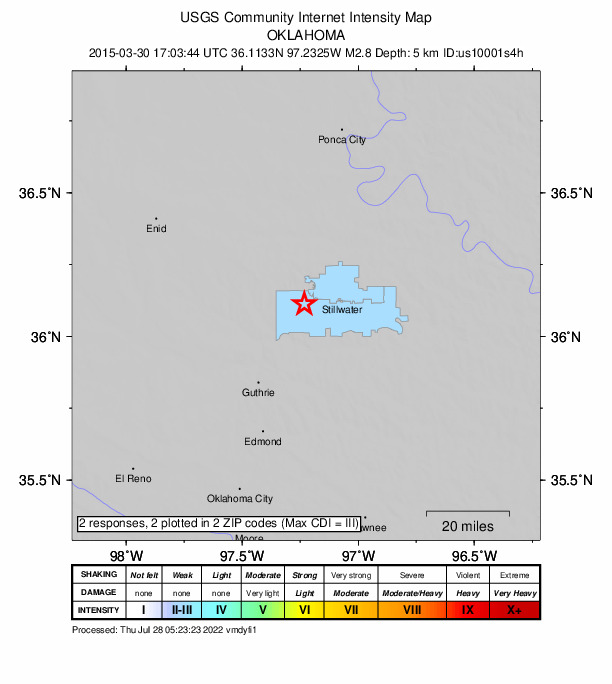 Did You Feel It? map: shaking reported by the public