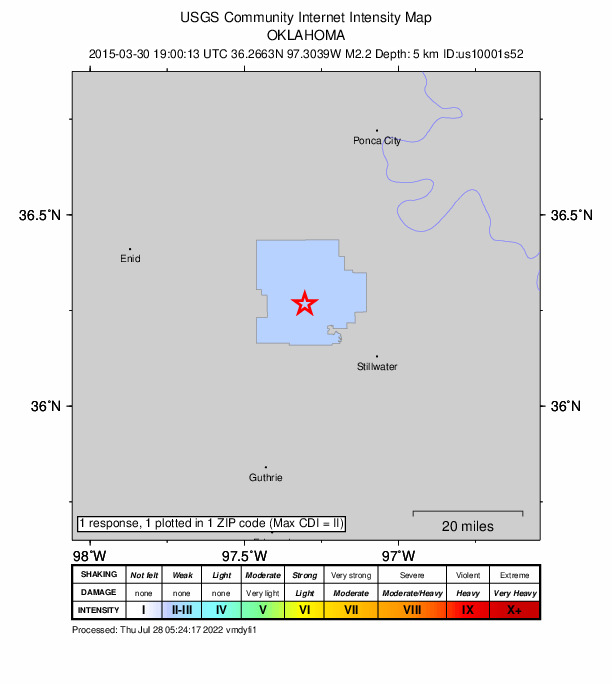 Did You Feel It? map: shaking reported by the public