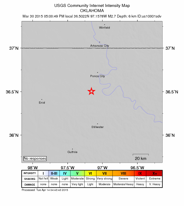 Did You Feel It? map: shaking reported by the public