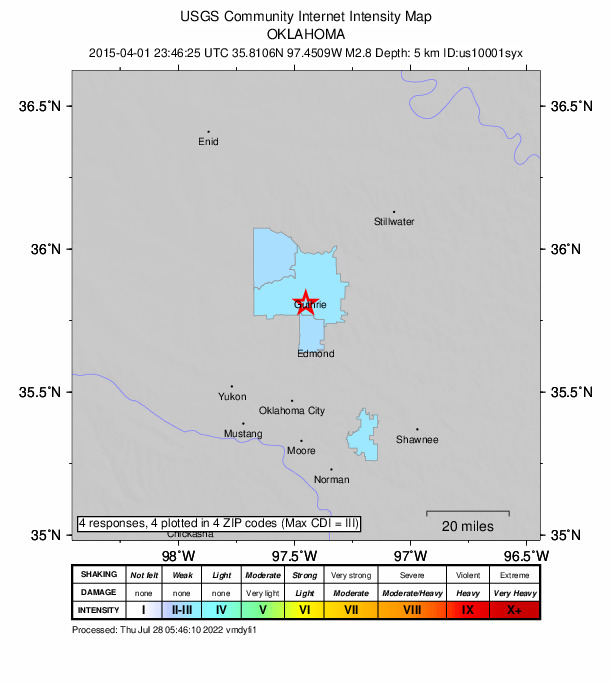 Did You Feel It? map: shaking reported by the public