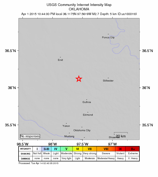 Did You Feel It? map: shaking reported by the public