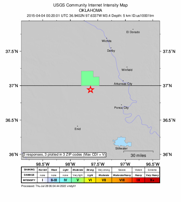 Did You Feel It? map: shaking reported by the public