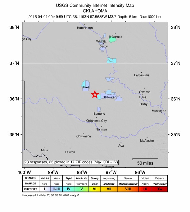 Did You Feel It? map: shaking reported by the public