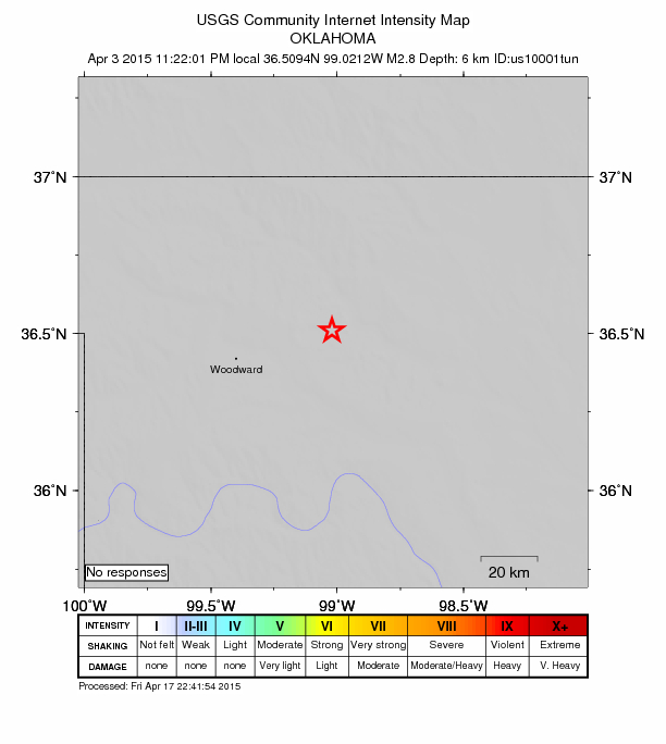 Did You Feel It? map: shaking reported by the public