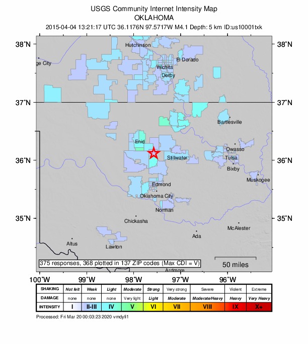 Did You Feel It? map: shaking reported by the public