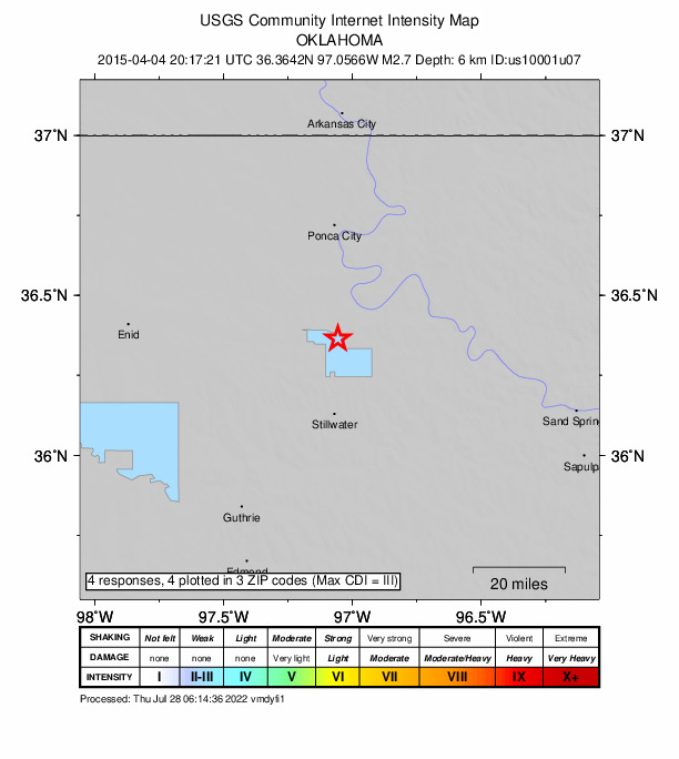 Did You Feel It? map: shaking reported by the public