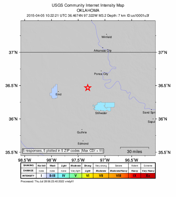 Did You Feel It? map: shaking reported by the public