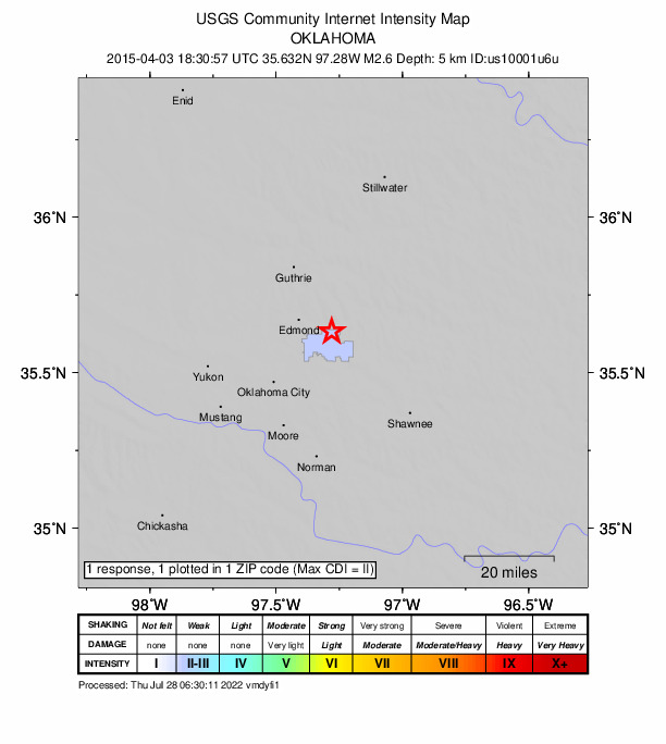 Did You Feel It? map: shaking reported by the public