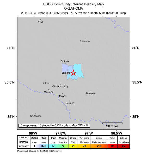 Did You Feel It? map: shaking reported by the public