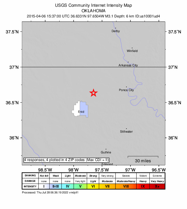 Did You Feel It? map: shaking reported by the public