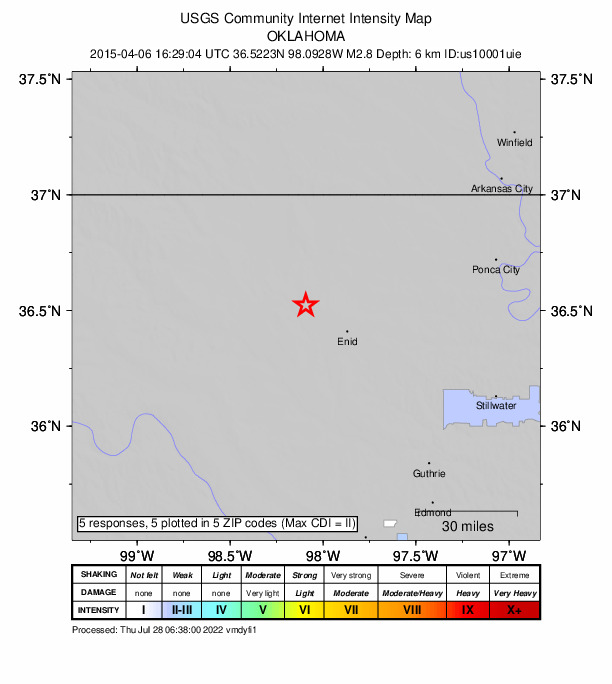 Did You Feel It? map: shaking reported by the public