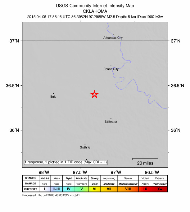 Did You Feel It? map: shaking reported by the public