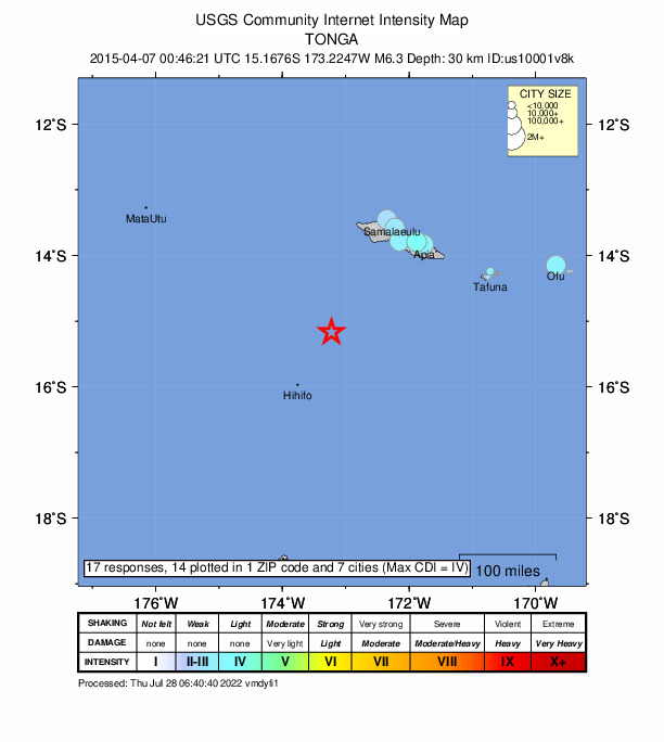 Did You Feel It? map: shaking reported by the public