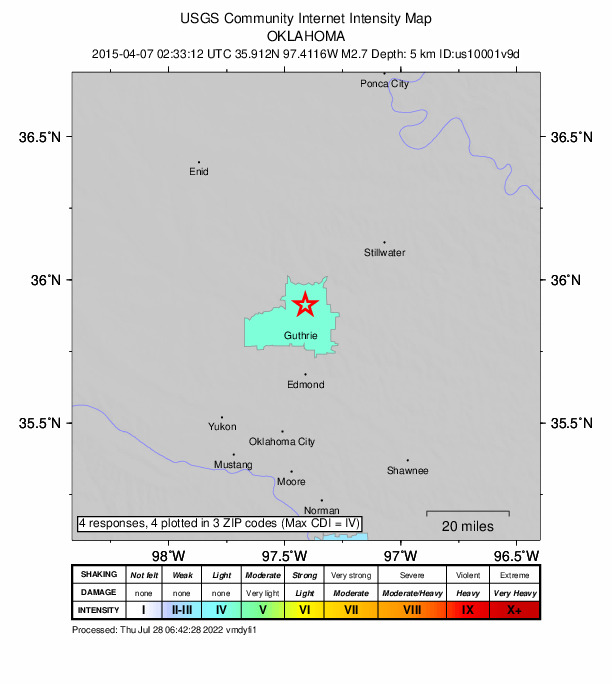 Did You Feel It? map: shaking reported by the public