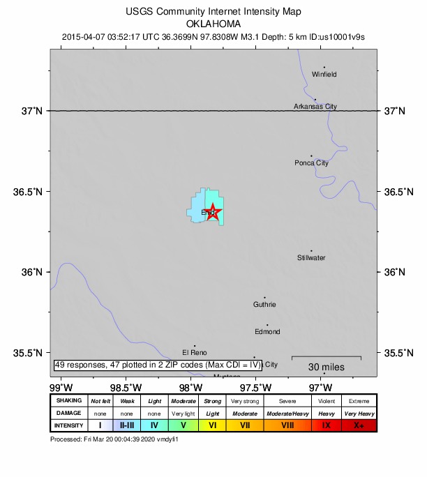 Did You Feel It? map: shaking reported by the public
