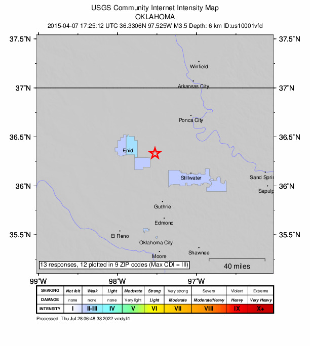 Did You Feel It? map: shaking reported by the public