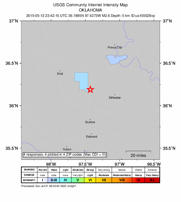 Did You Feel It? map: shaking reported by the public