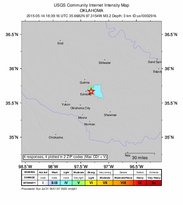 Did You Feel It? map: shaking reported by the public