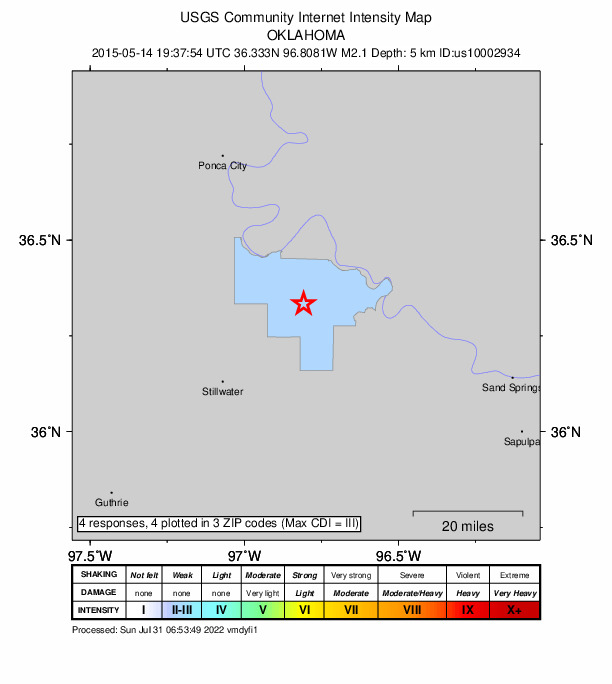 Did You Feel It? map: shaking reported by the public