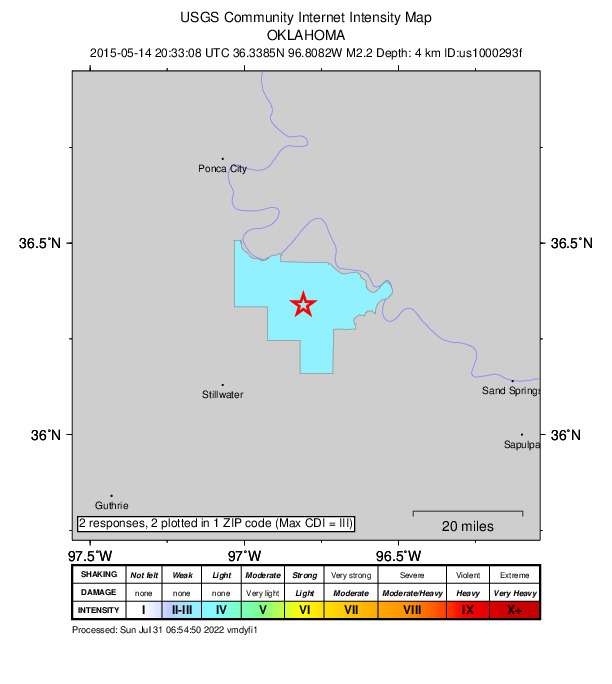 Did You Feel It? map: shaking reported by the public