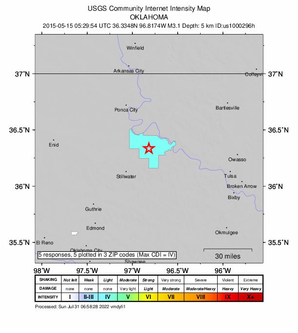 Did You Feel It? map: shaking reported by the public