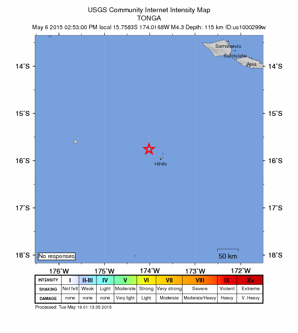 Did You Feel It? map: shaking reported by the public