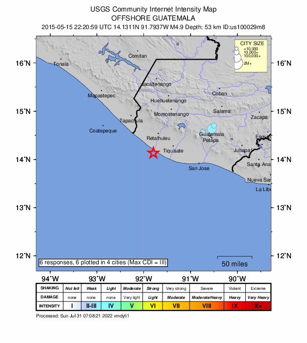 Did You Feel It? map: shaking reported by the public