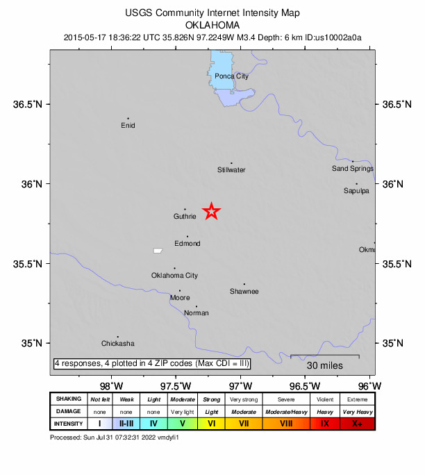 Did You Feel It? map: shaking reported by the public