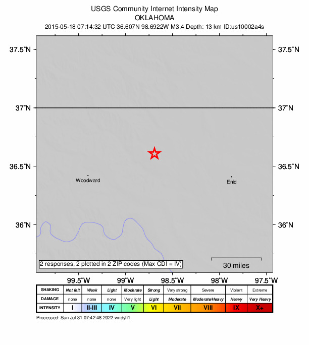Did You Feel It? map: shaking reported by the public
