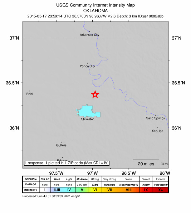 Did You Feel It? map: shaking reported by the public