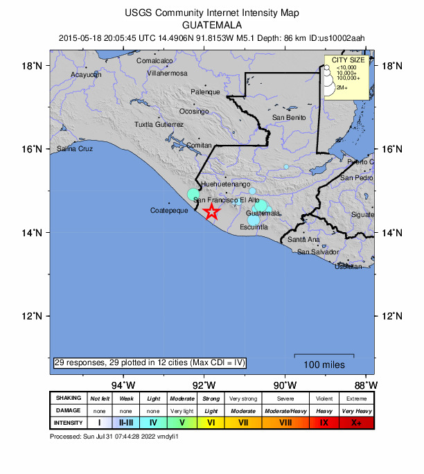 Did You Feel It? map: shaking reported by the public
