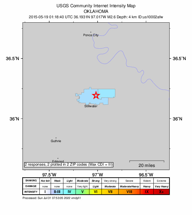 Did You Feel It? map: shaking reported by the public