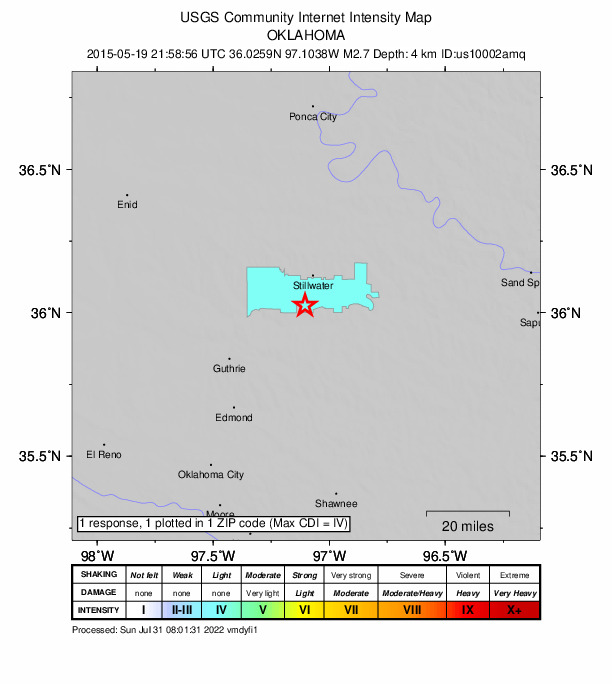 Did You Feel It? map: shaking reported by the public