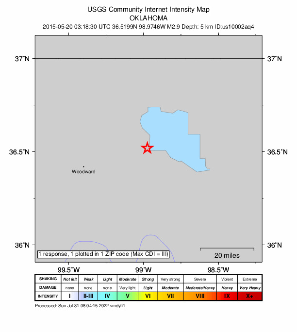 Did You Feel It? map: shaking reported by the public