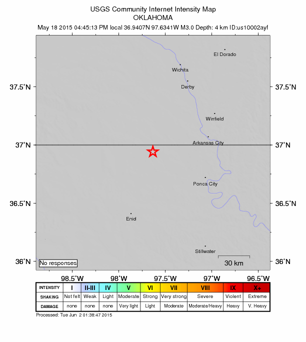 Did You Feel It? map: shaking reported by the public