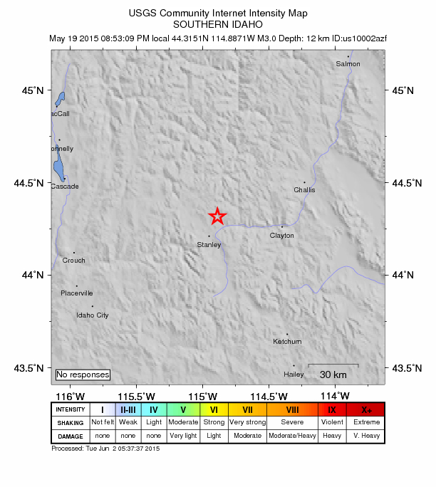 Did You Feel It? map: shaking reported by the public