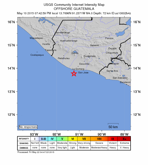 Did You Feel It? map: shaking reported by the public